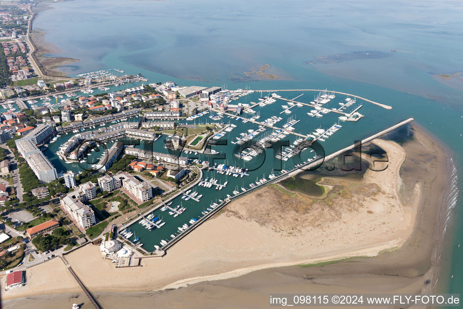 Drone image of Lignano Sabbiadoro in the state Udine, Italy