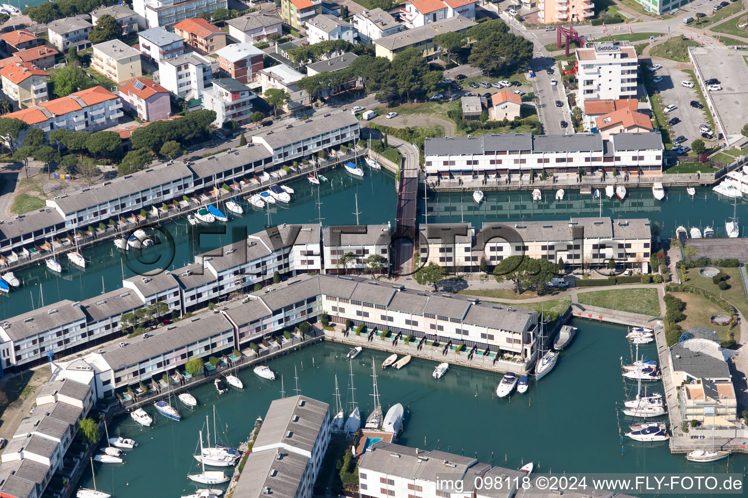 Lignano Sabbiadoro in the state Udine, Italy from the drone perspective