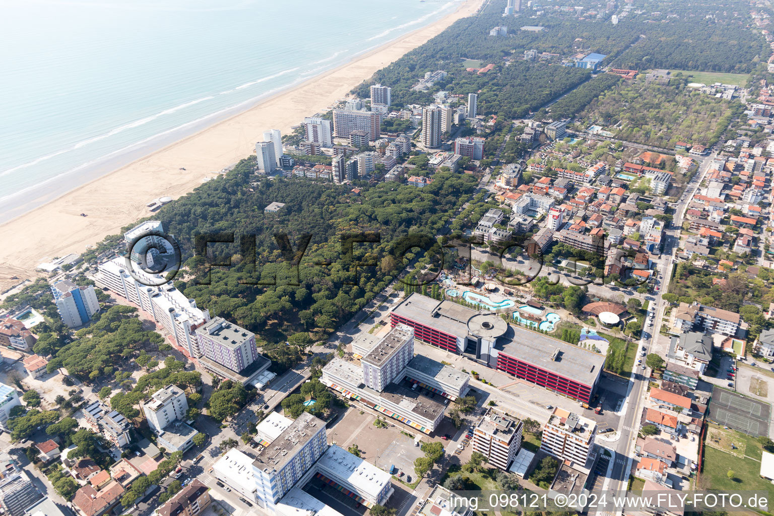 Lignano Sabbiadoro in the state Udine, Italy seen from a drone