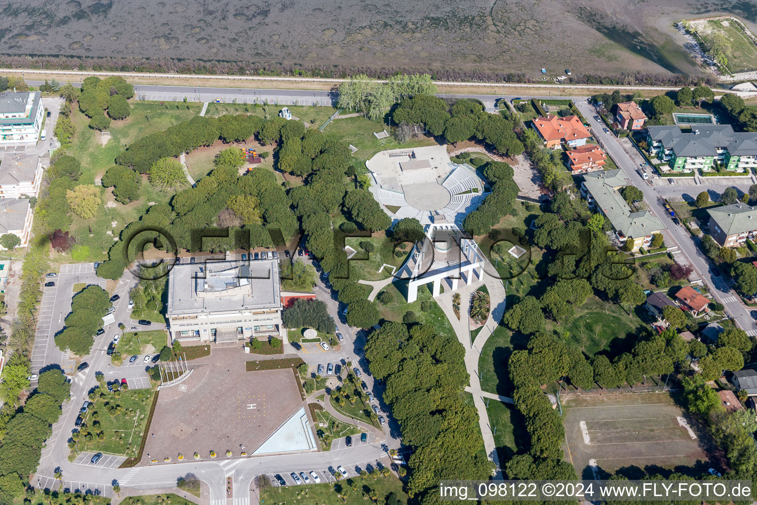 Aerial view of Lignano Sabbiadoro in the state Udine, Italy