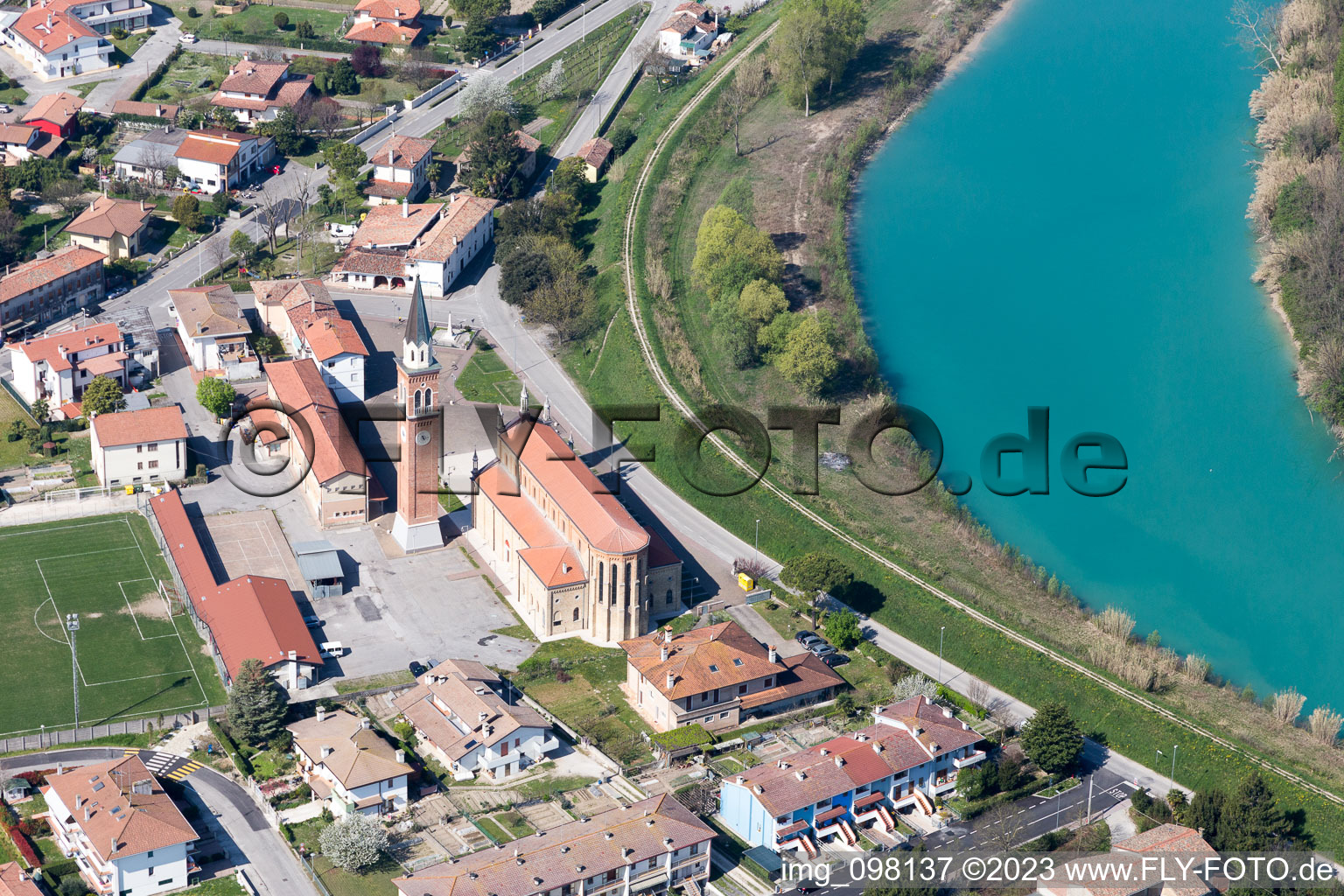 Aerial photograpy of Cesarolo in the state Veneto, Italy