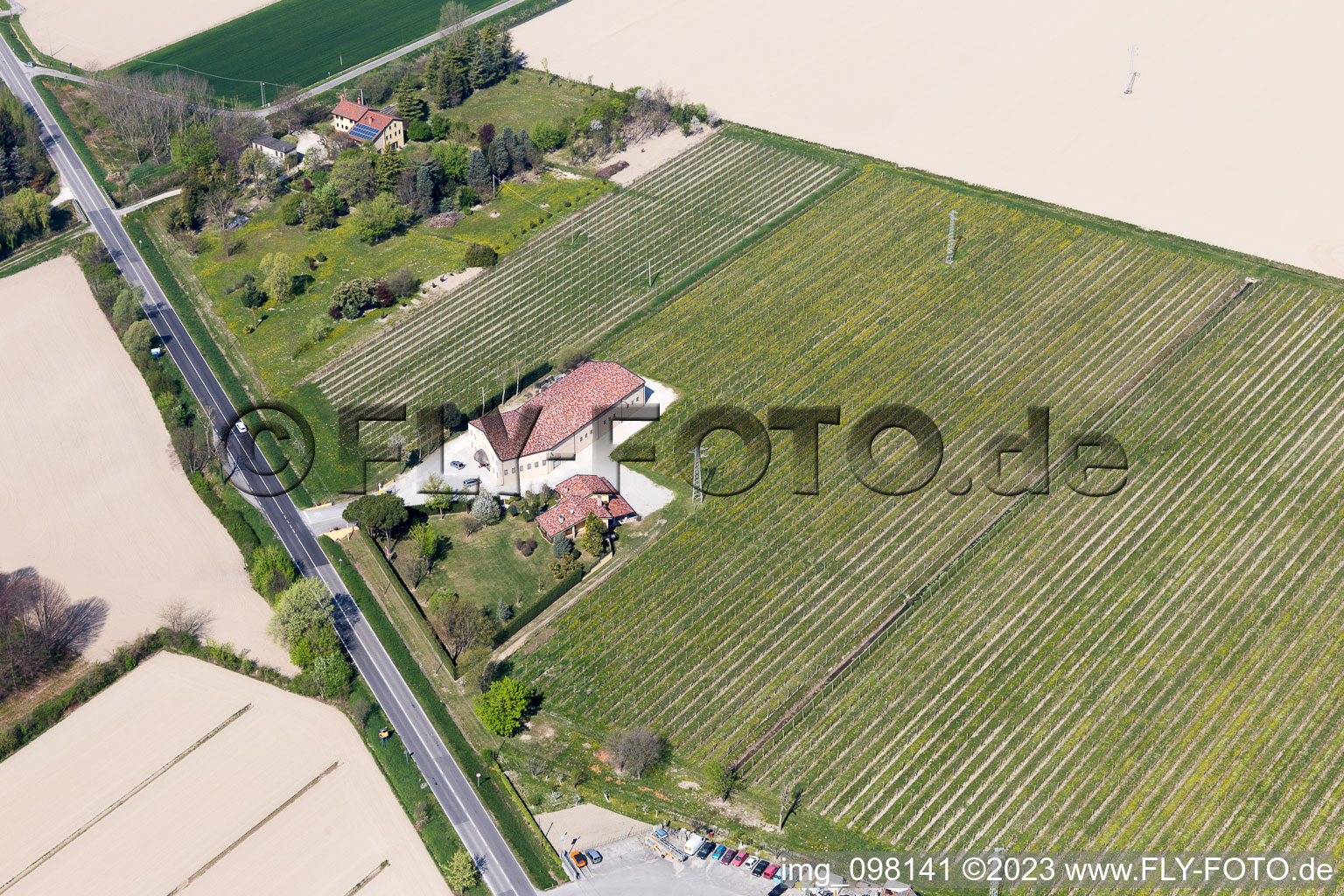 Aerial view of Cavarzerani in the state Veneto, Italy