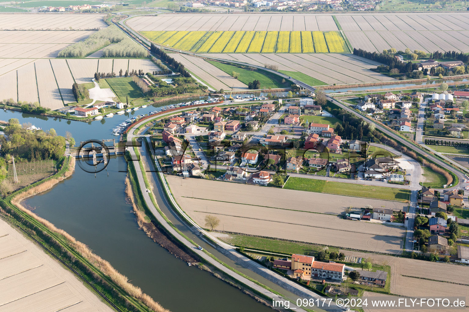 Aerial view of Brian in the state Veneto, Italy