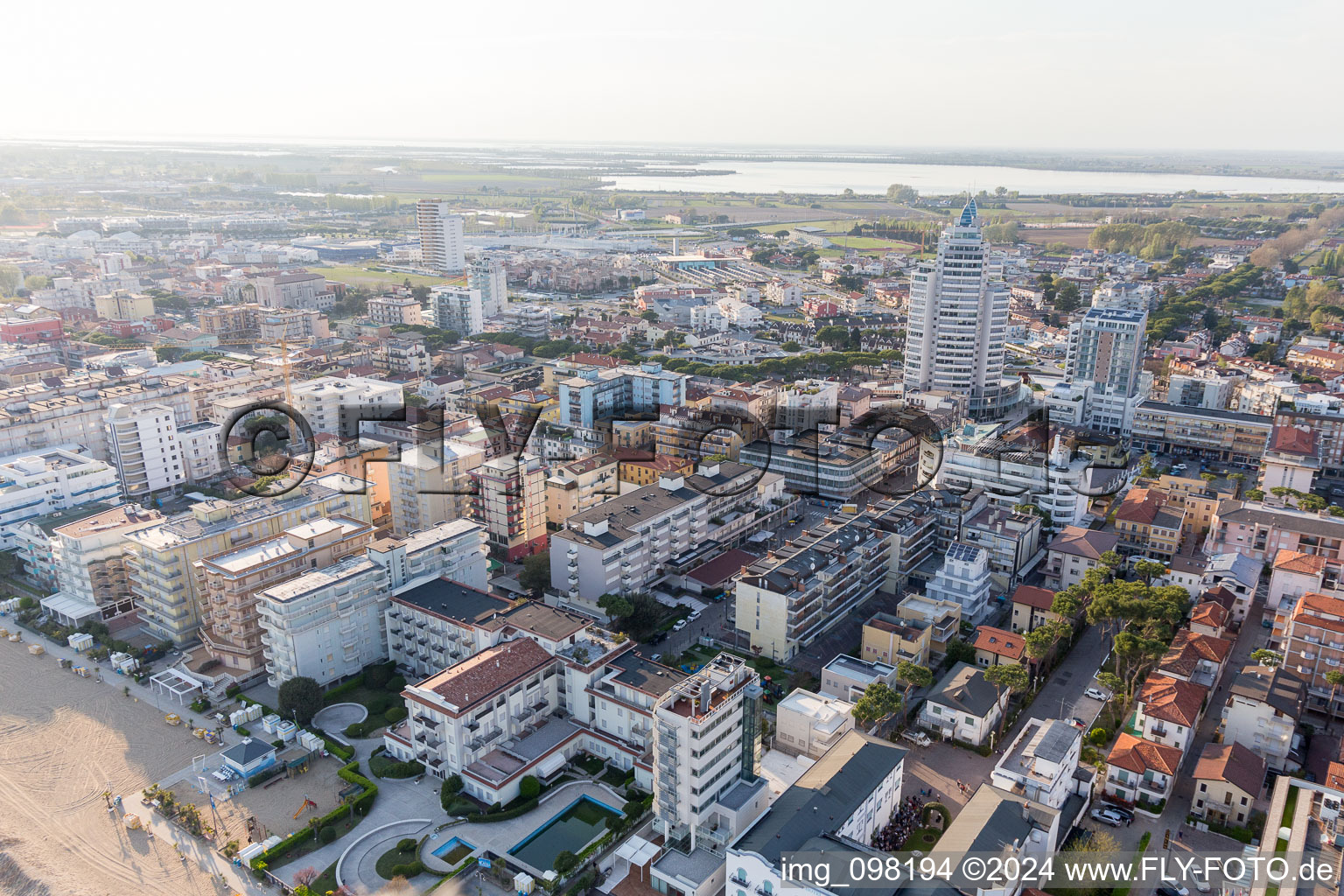 Lido di Jesolo in the state Veneto, Italy out of the air