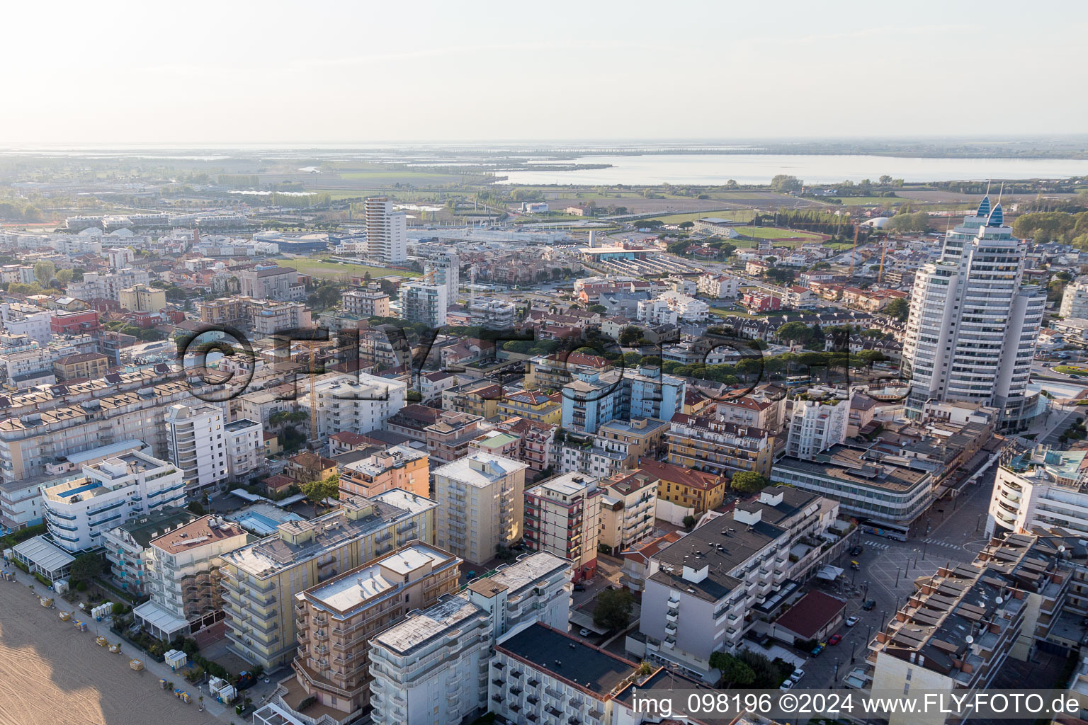 Lido di Jesolo in the state Veneto, Italy from the plane