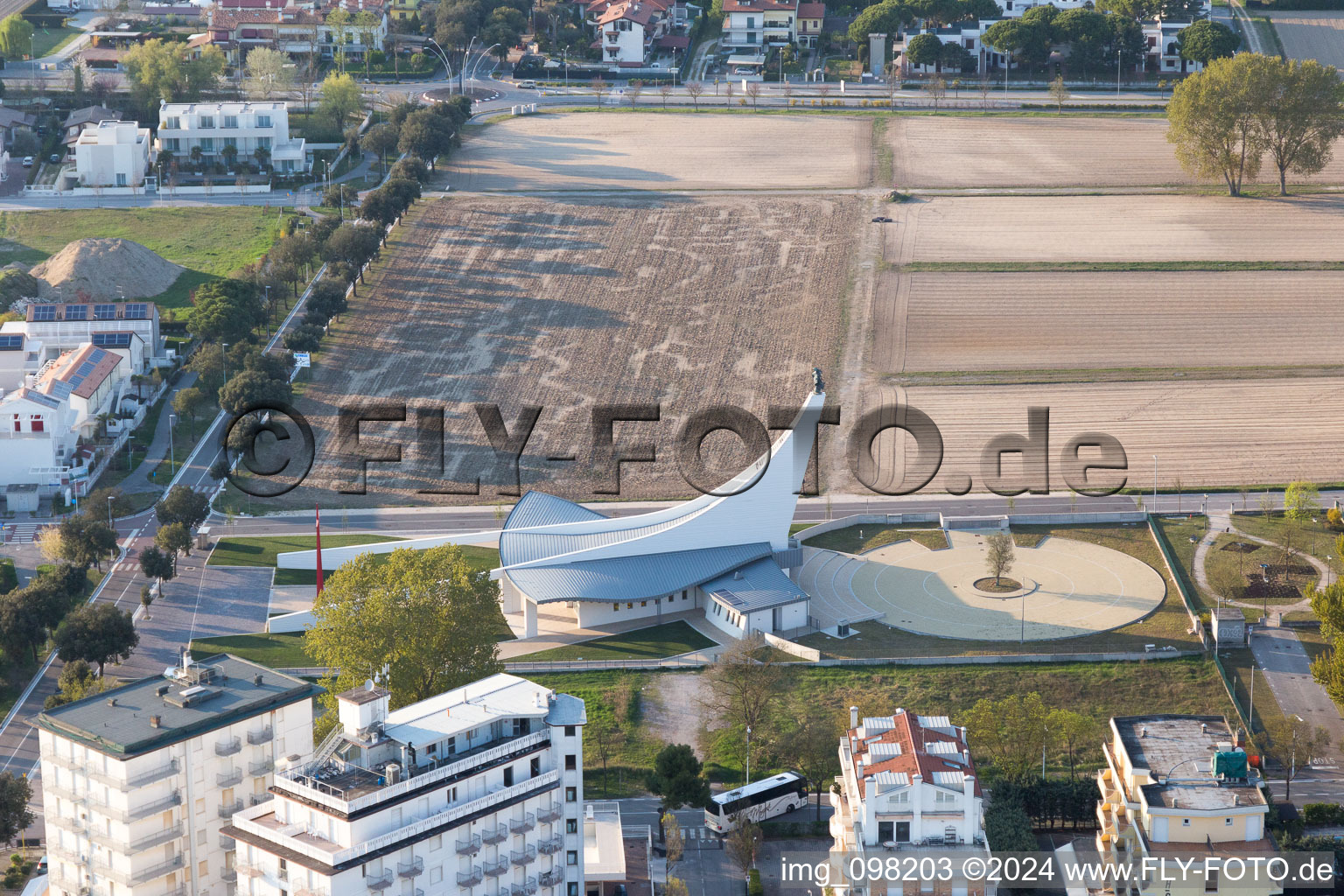 Aerial view of Jesolo in the state Metropolitanstadt Venedig, Italy