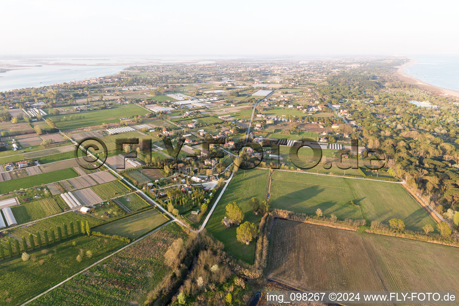 Aerial view of Punta Sabbioni in the state Veneto, Italy