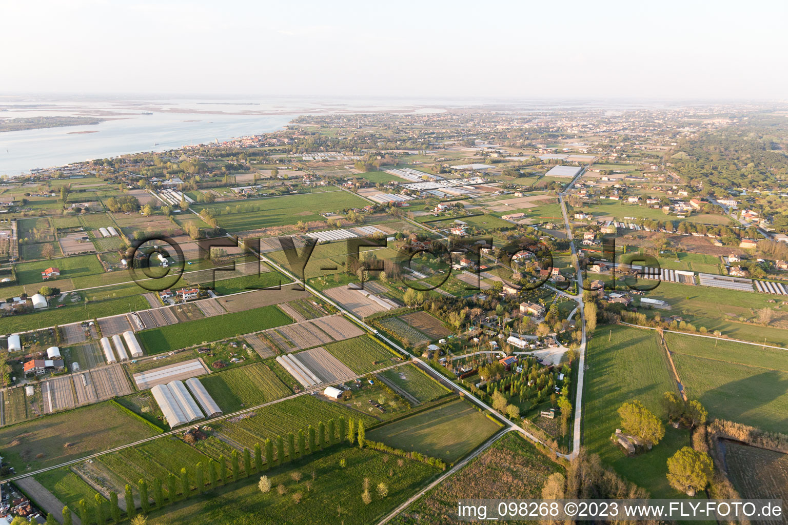 Aerial photograpy of Punta Sabbioni in the state Veneto, Italy