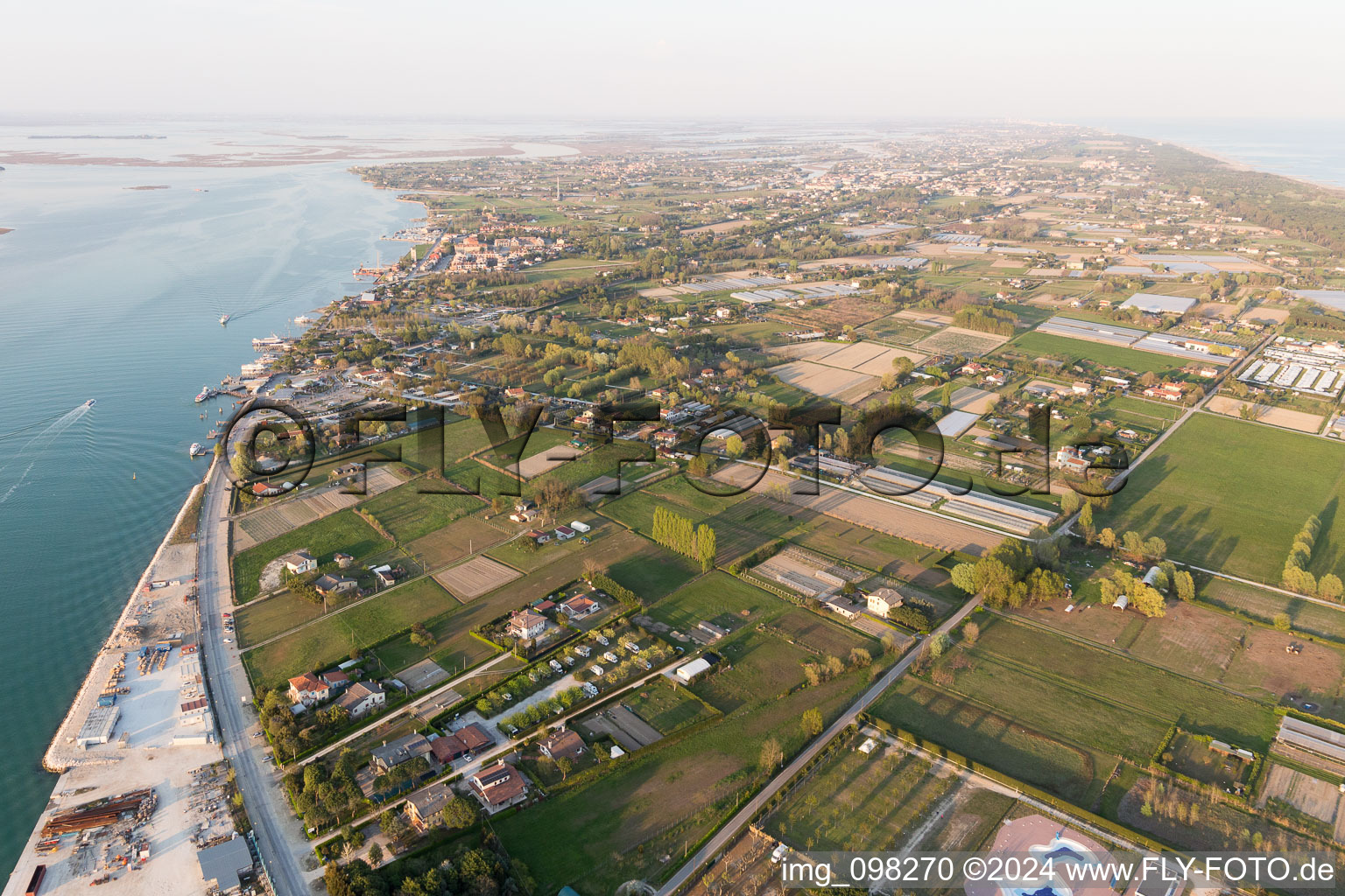 Punta Sabbioni in the state Veneto, Italy from above