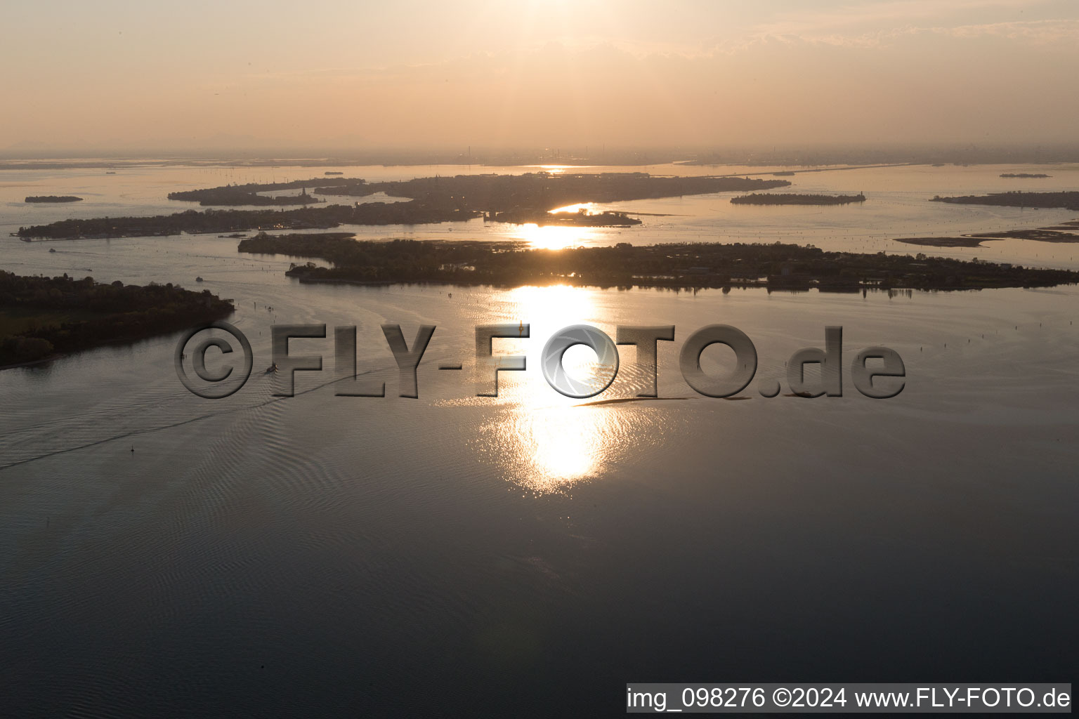 Punta Sabbioni in the state Veneto, Italy from the plane