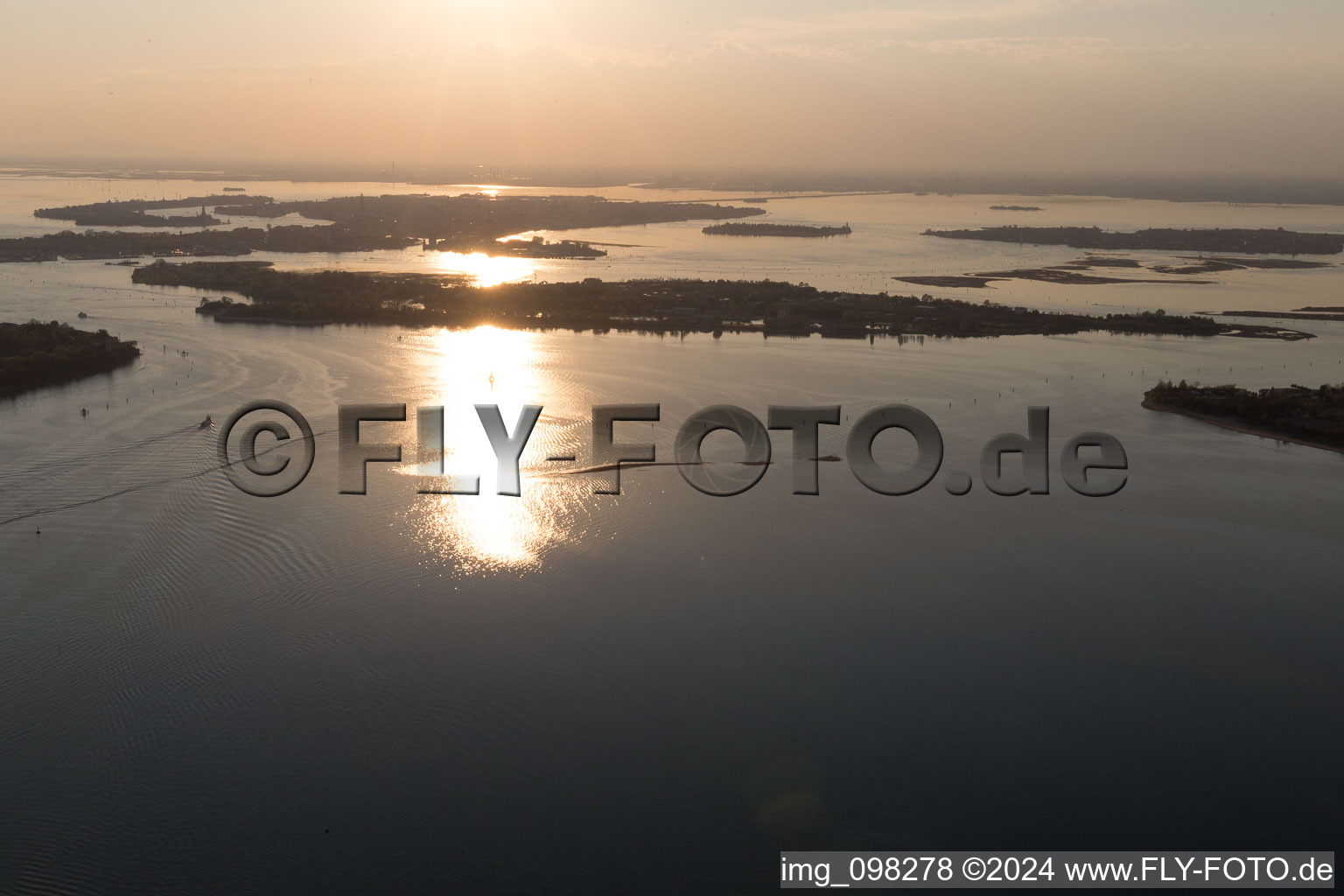 Bird's eye view of Punta Sabbioni in the state Veneto, Italy