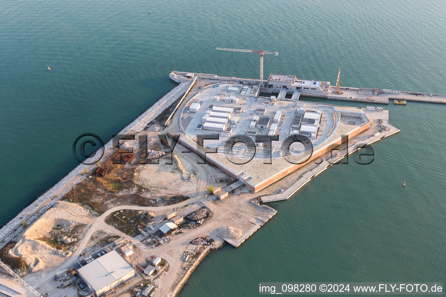 Punta Sabbioni in the state Veneto, Italy viewn from the air