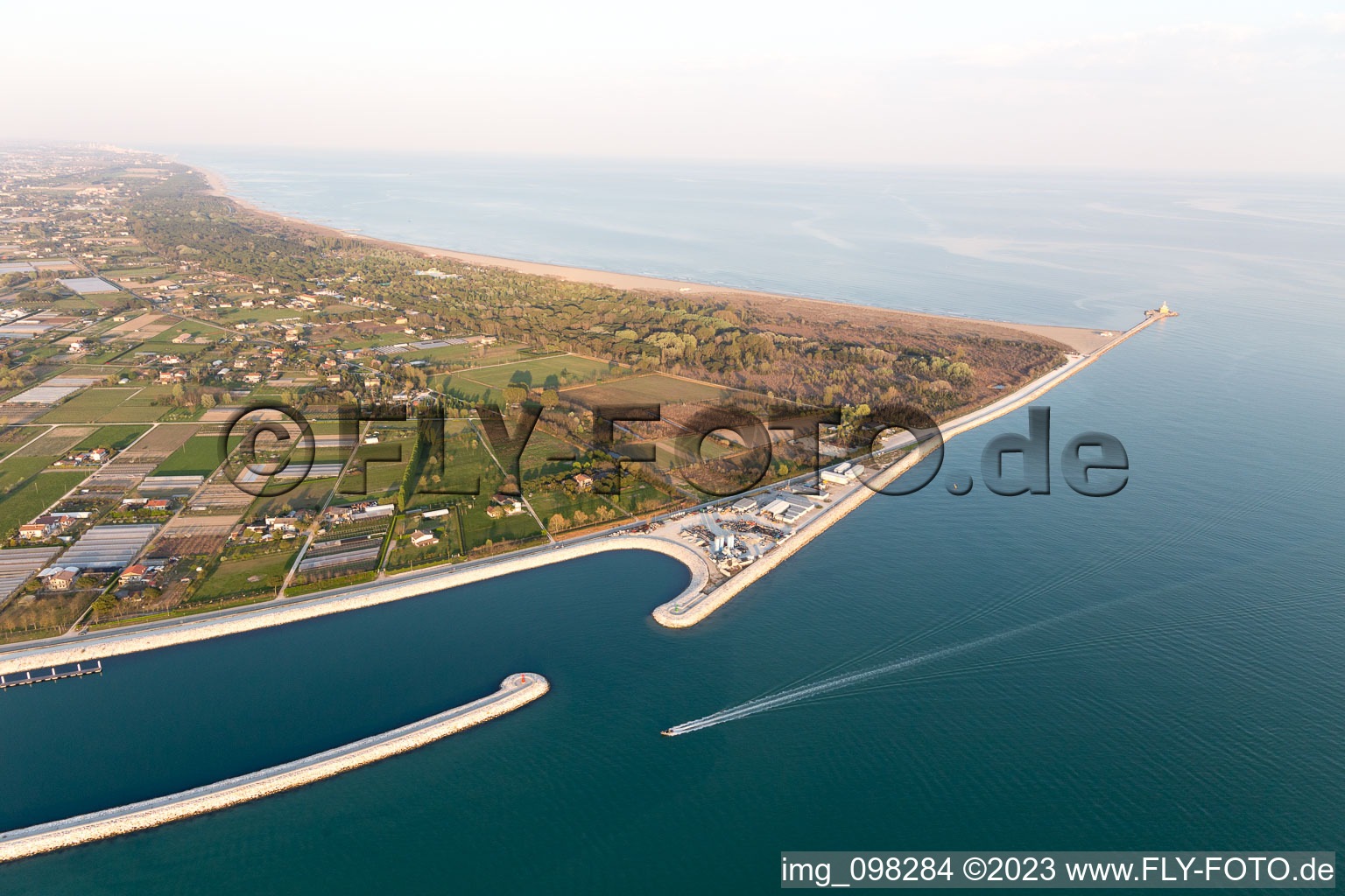 Punta Sabbioni in the state Veneto, Italy from a drone