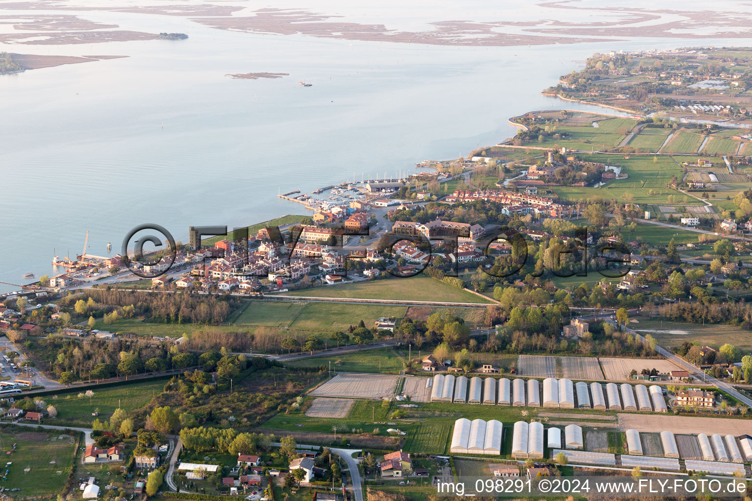 Punta Sabbioni in the state Veneto, Italy seen from above