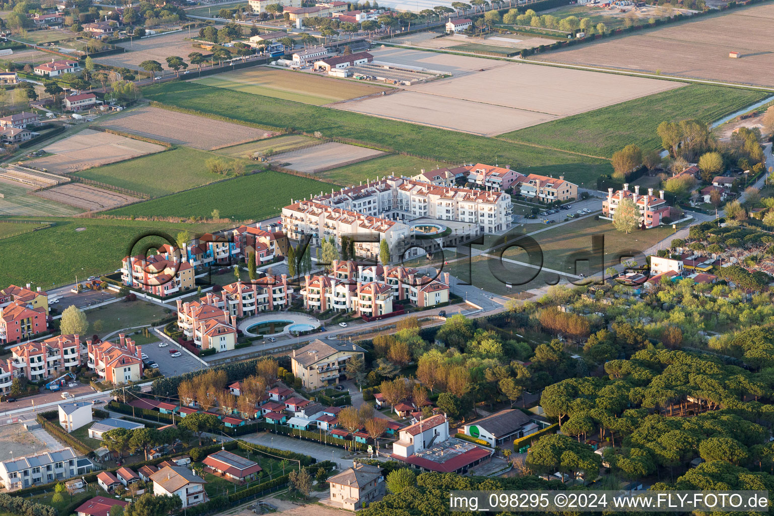 Oblique view of Cavallino-Treporti in the state Veneto, Italy