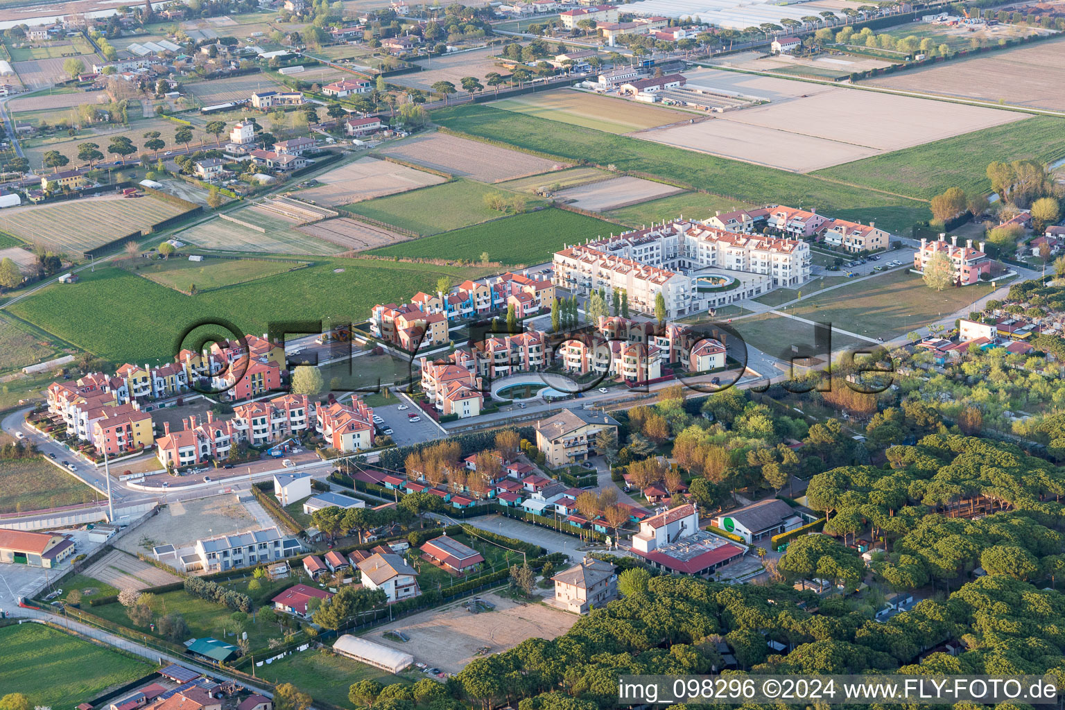 Cavallino-Treporti in the state Veneto, Italy from above