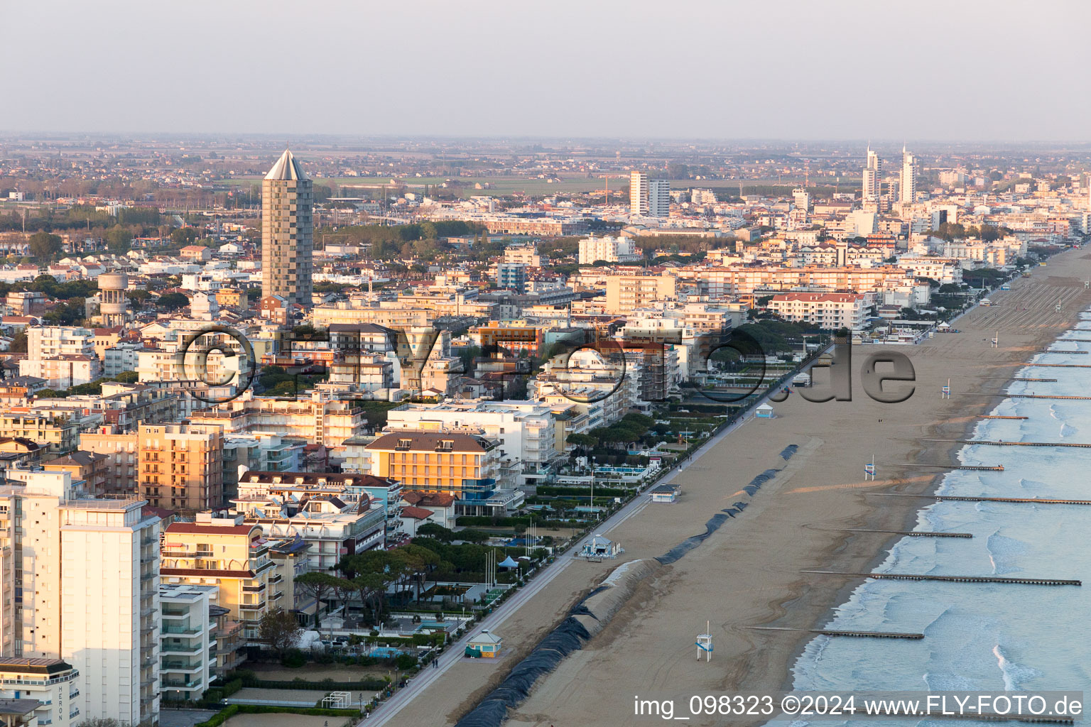 Jesolo in the state Metropolitanstadt Venedig, Italy seen from above