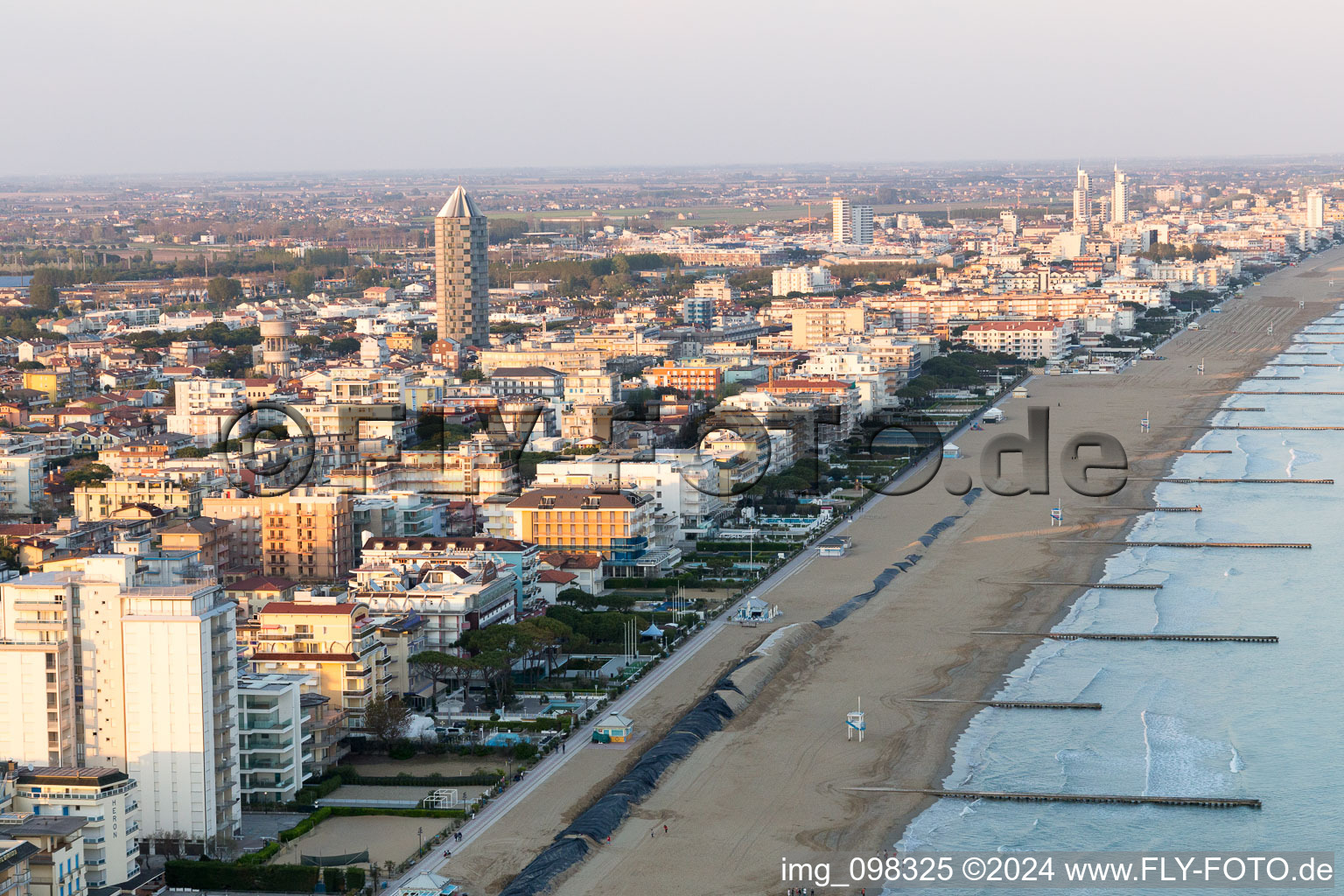 Jesolo in the state Metropolitanstadt Venedig, Italy from the plane