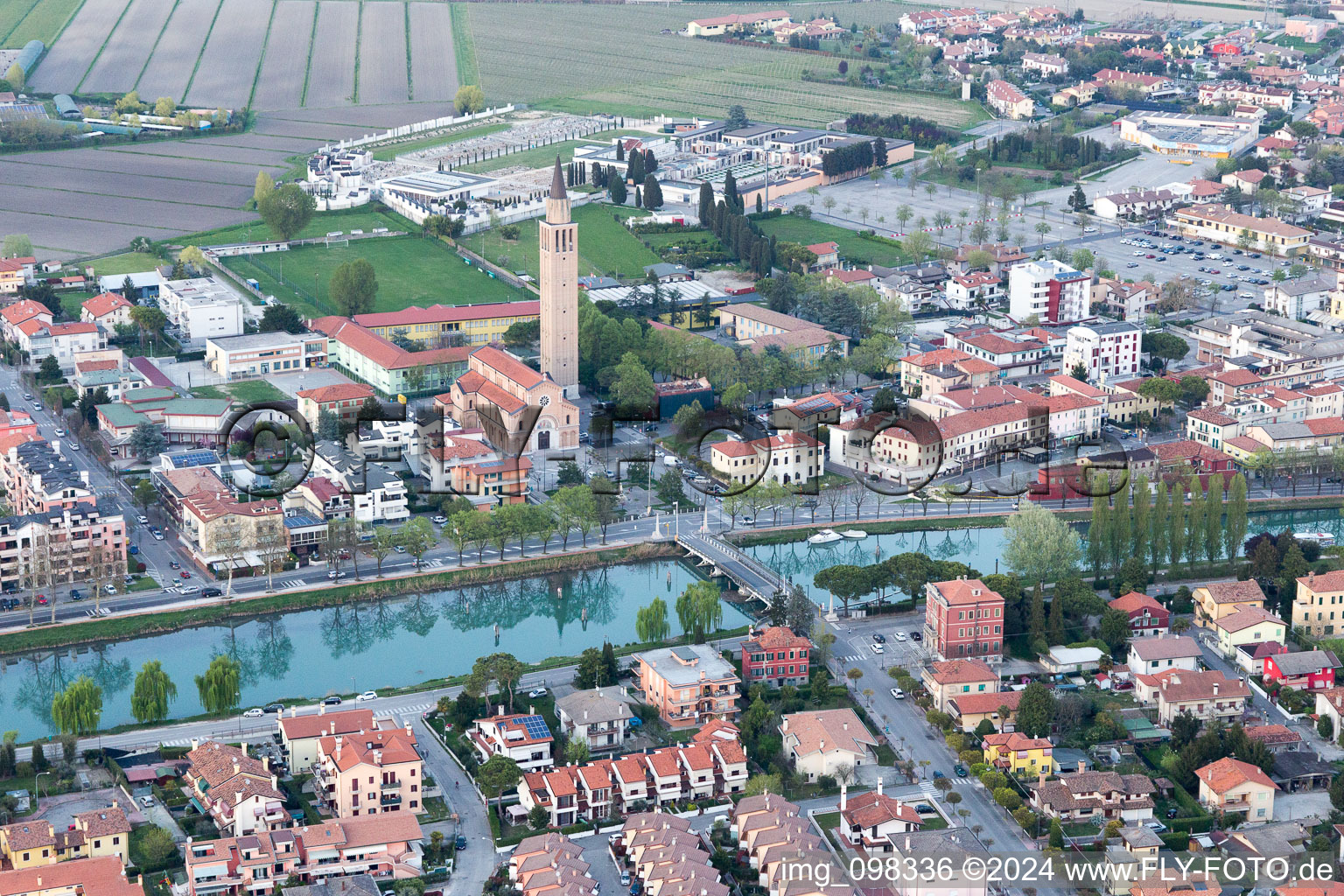 Aerial view of Jesolo in the state Veneto, Italy