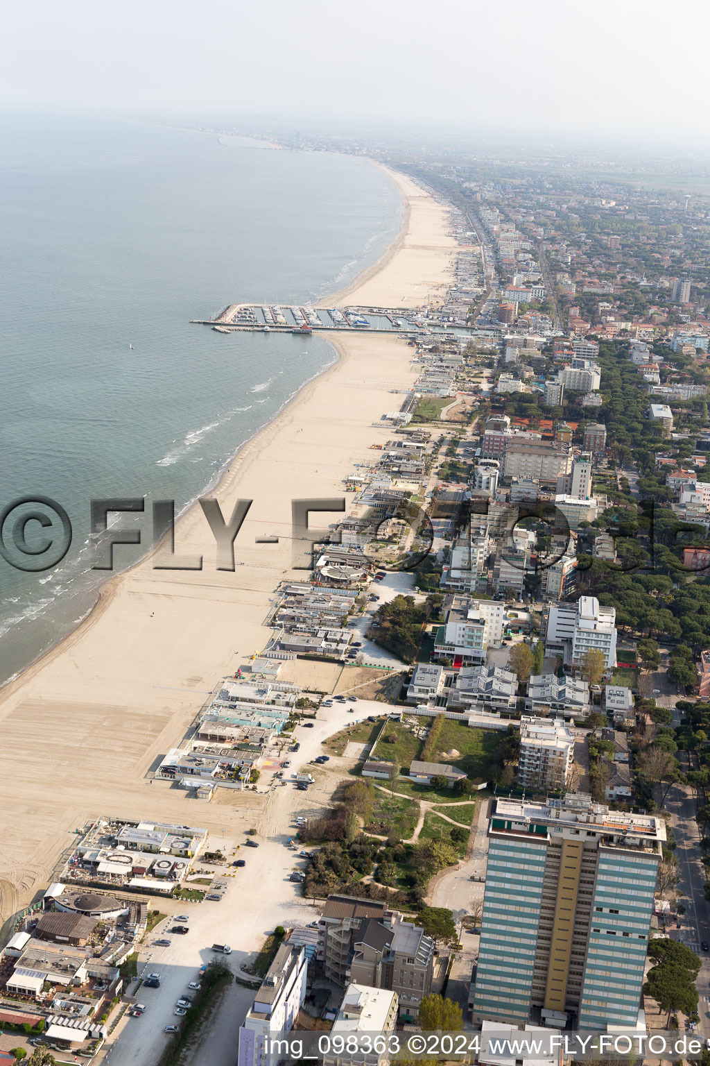 Aerial view of Milano Marittima in the state Emilia Romagna, Italy