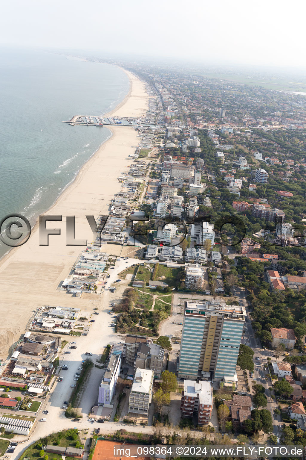 Aerial photograpy of Milano Marittima in the state Emilia Romagna, Italy