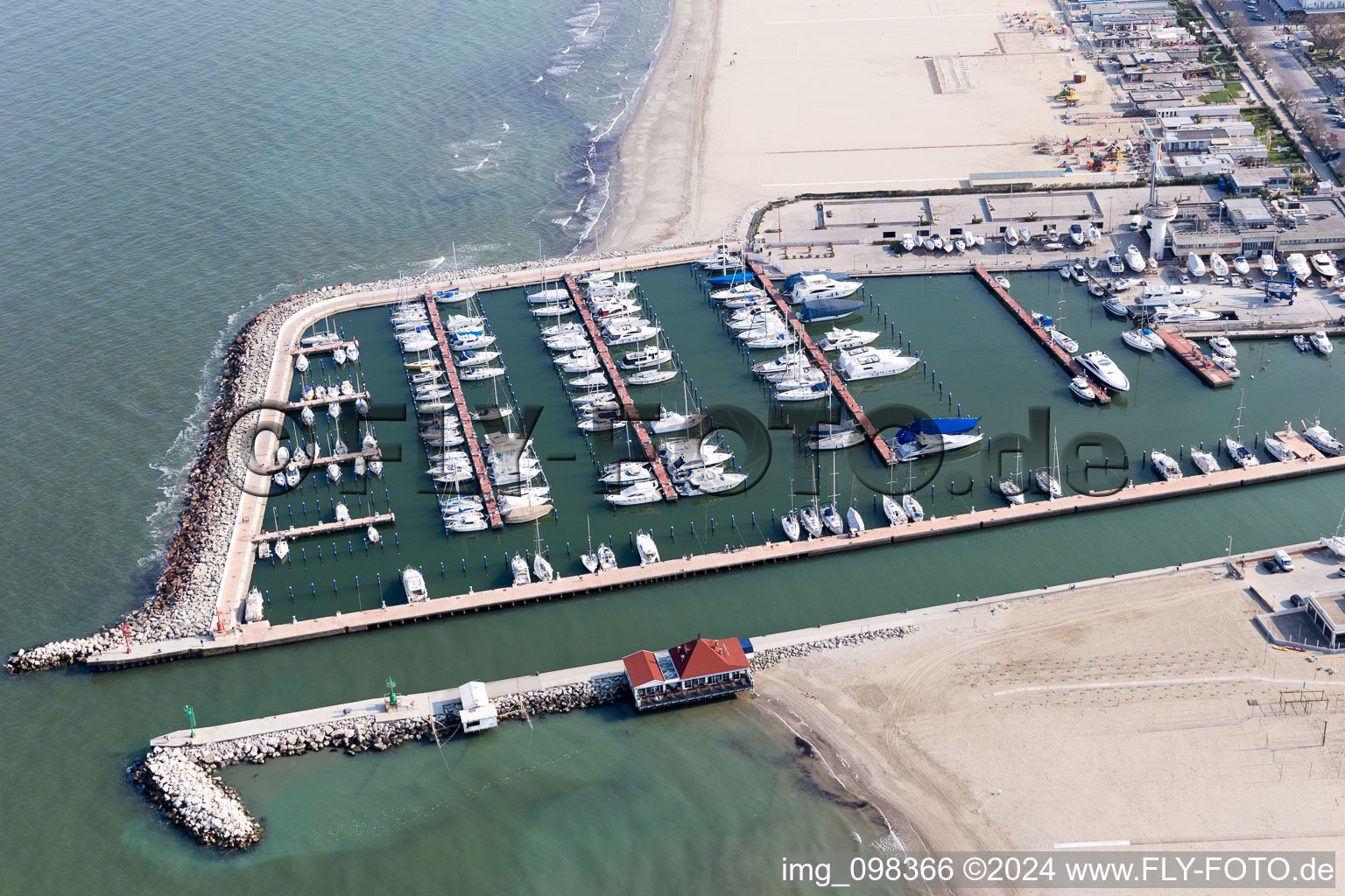 Milano Marittima in the state Emilia Romagna, Italy from above