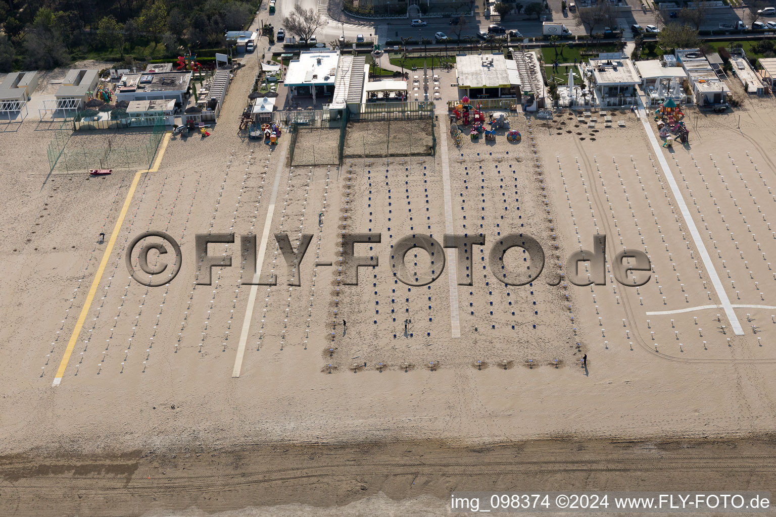 Aerial photograpy of Pinarella in the state Emilia Romagna, Italy