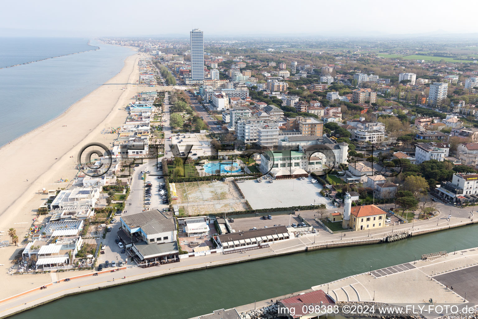 Aerial photograpy of Cesenatico in the state Emilia Romagna, Italy