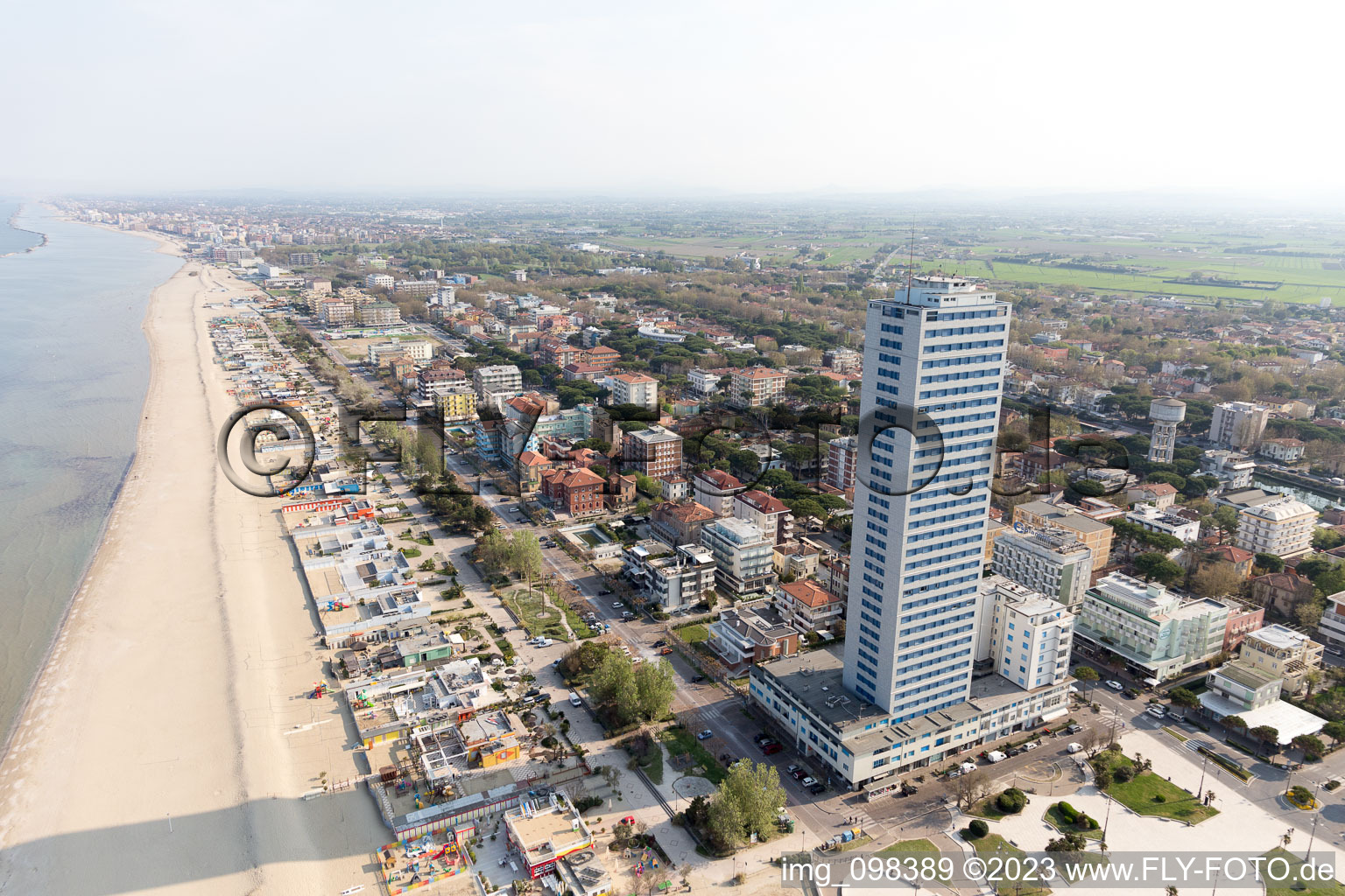 Cesenatico in the state Emilia Romagna, Italy seen from above