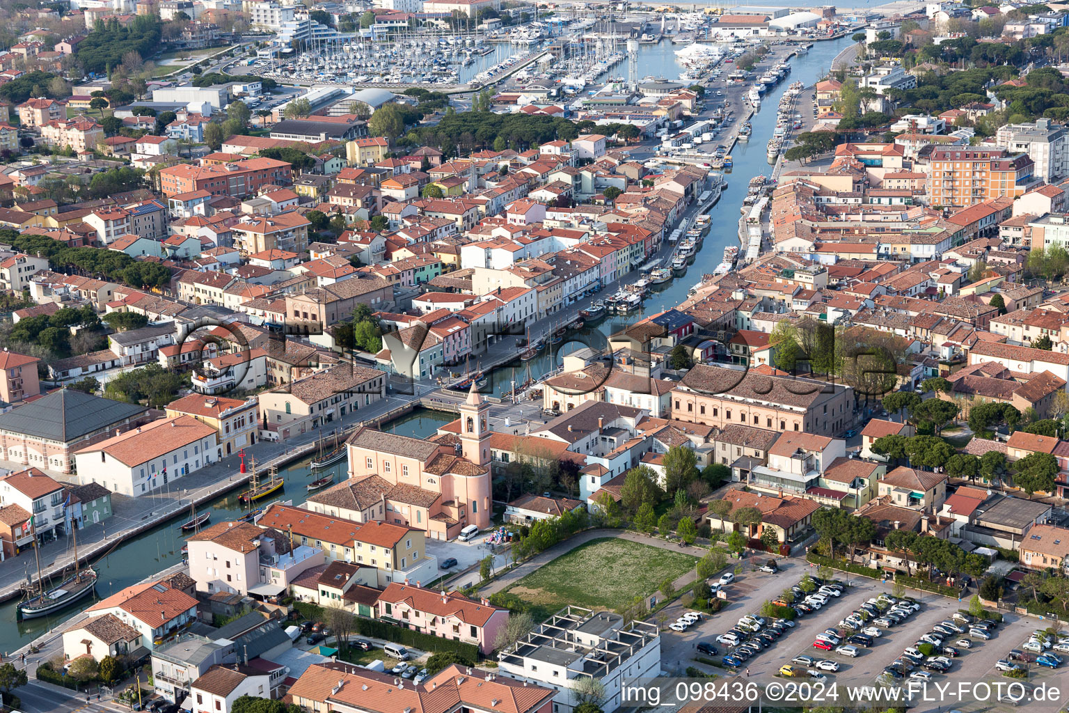 Cesenatico in the state Emilia Romagna, Italy viewn from the air