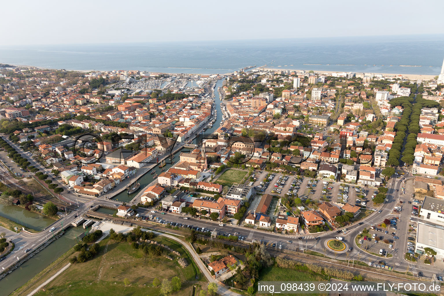 Drone image of Cesenatico in the state Emilia Romagna, Italy