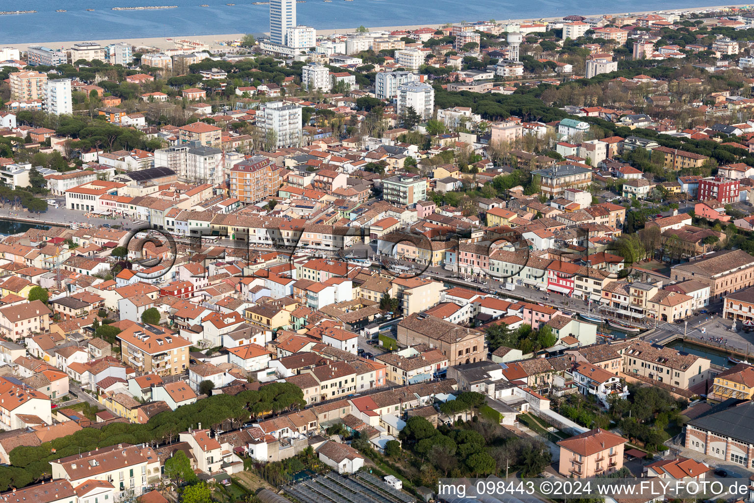 Cesenatico in the state Emilia Romagna, Italy seen from a drone