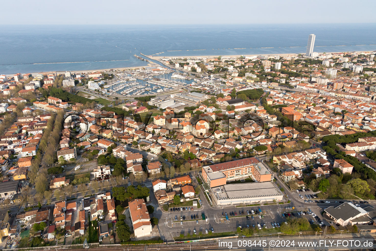 Aerial photograpy of Cesenatico in the state Forlì-Cesena, Italy