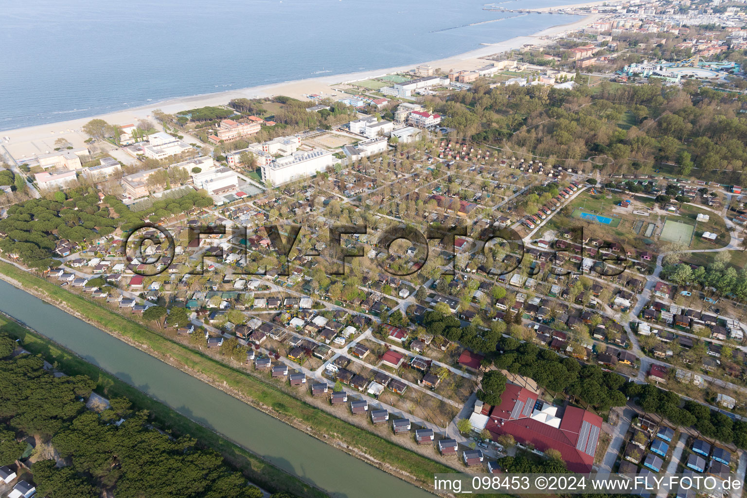 Zadina Pineta in the state Emilia Romagna, Italy seen from above