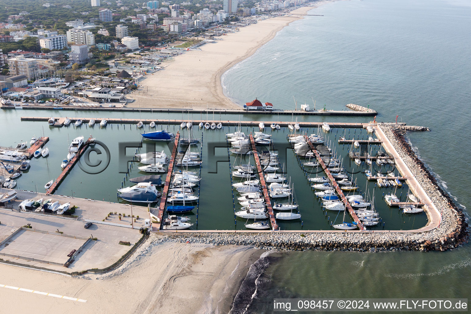 Aerial view of Cervia in the state Ravenna, Italy