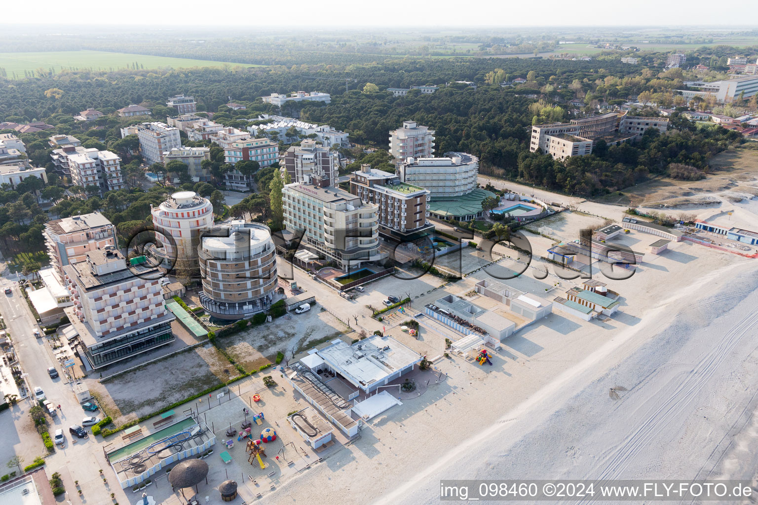 Bird's eye view of Milano Marittima in the state Emilia Romagna, Italy