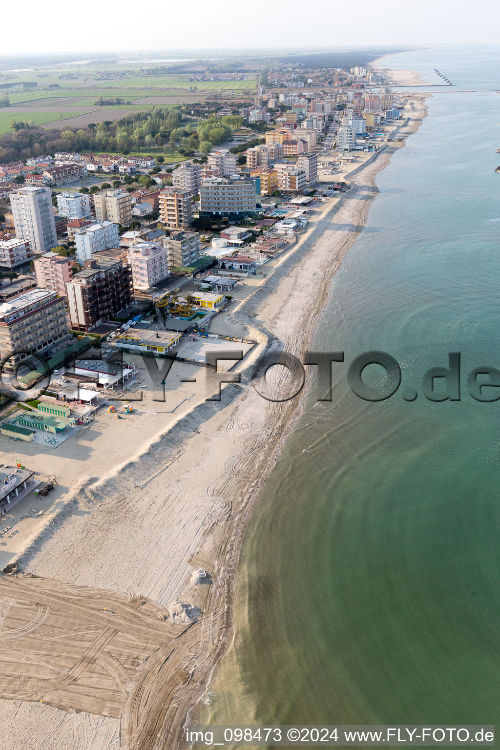 Oblique view of Lido DI Savio in the state Emilia Romagna, Italy