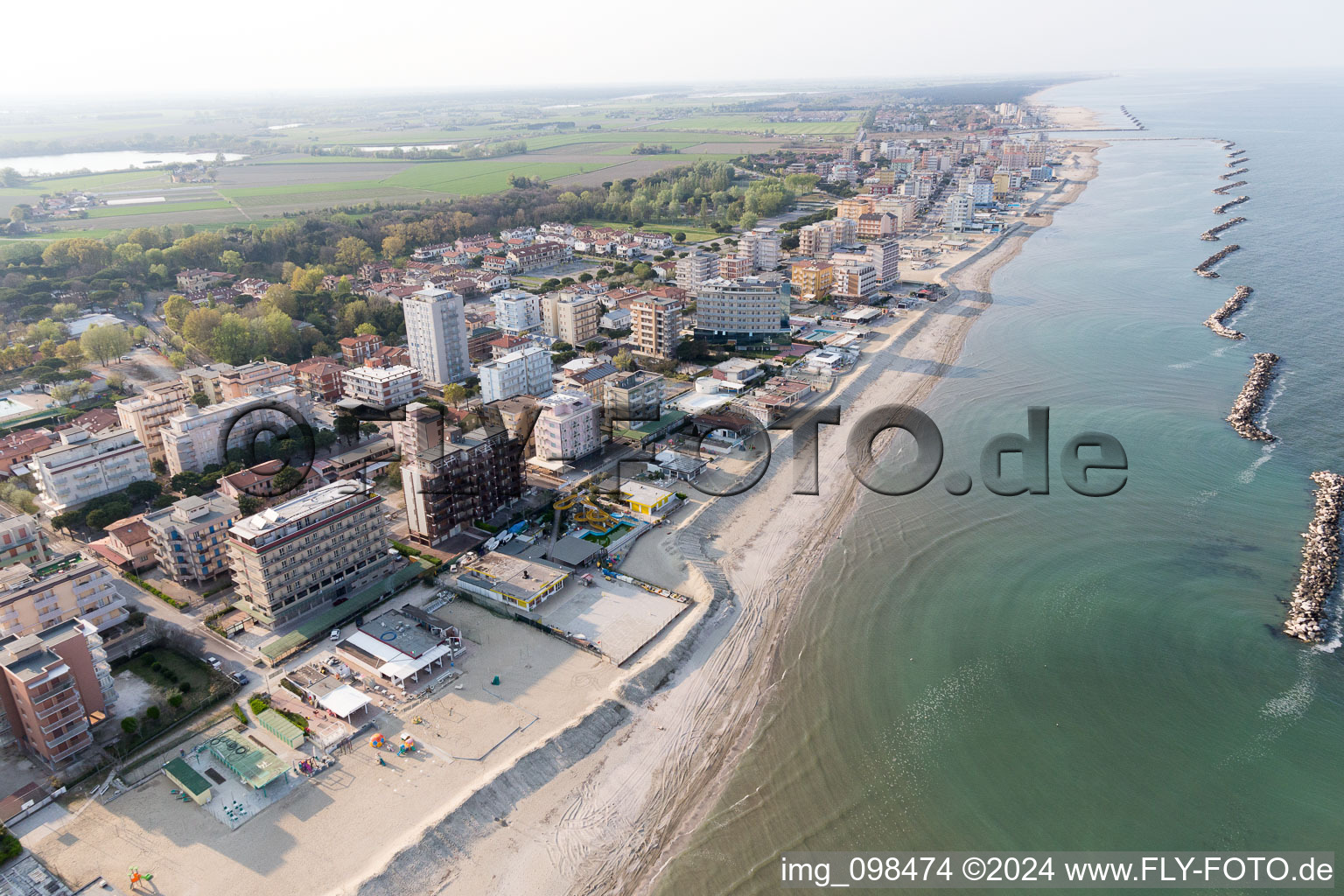 Lido DI Savio in the state Emilia Romagna, Italy from above