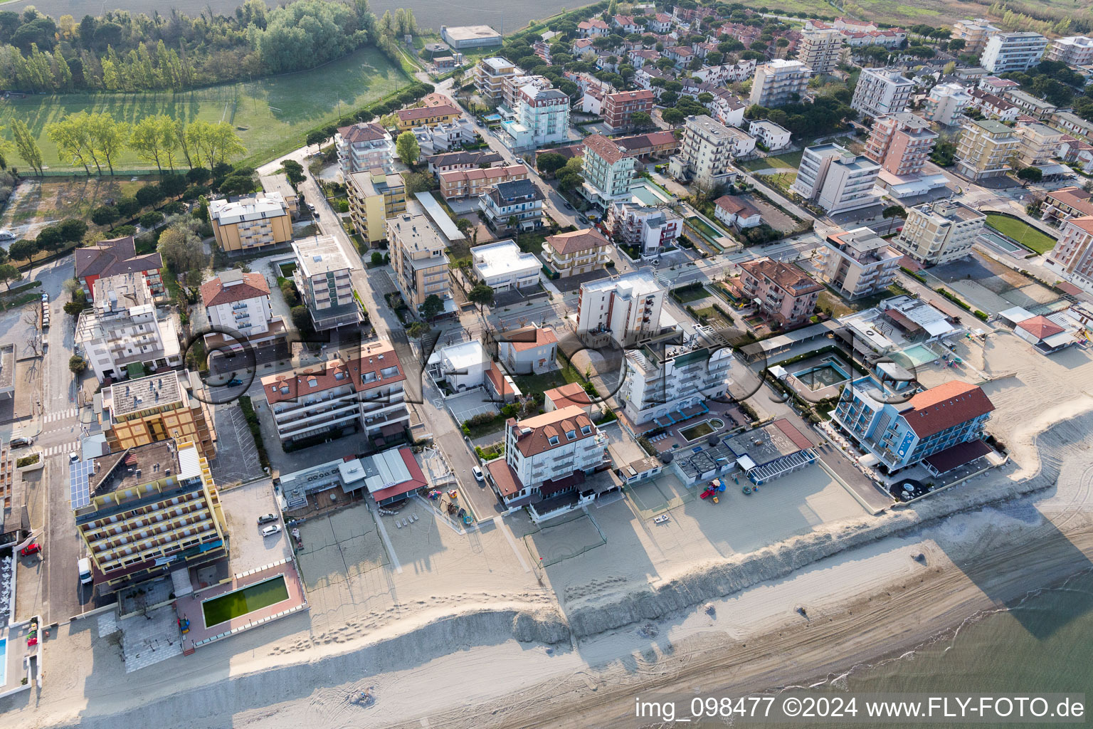 Lido DI Savio in the state Emilia Romagna, Italy seen from above