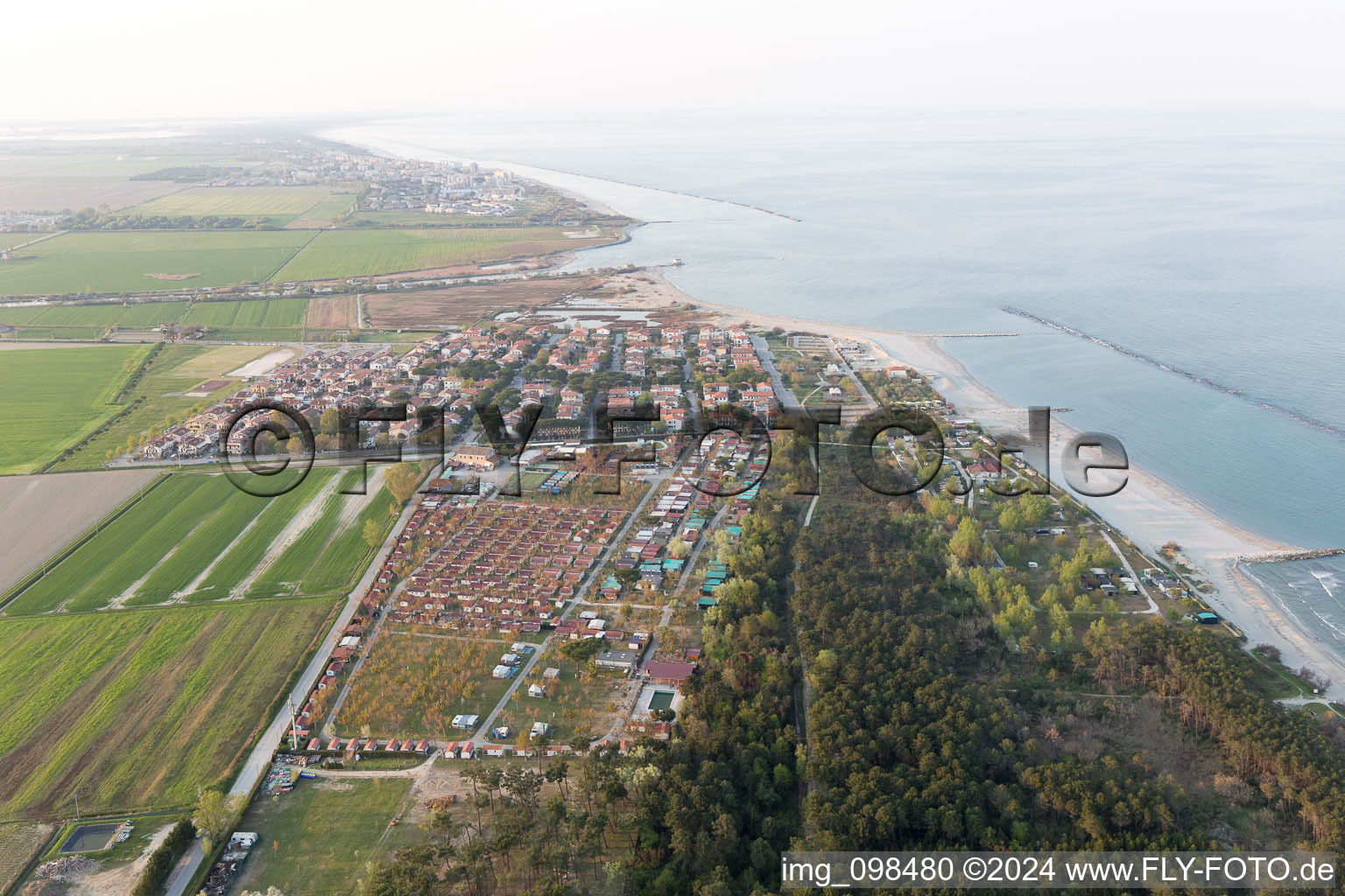 Aerial view of Lido DI Dante in the state Emilia Romagna, Italy