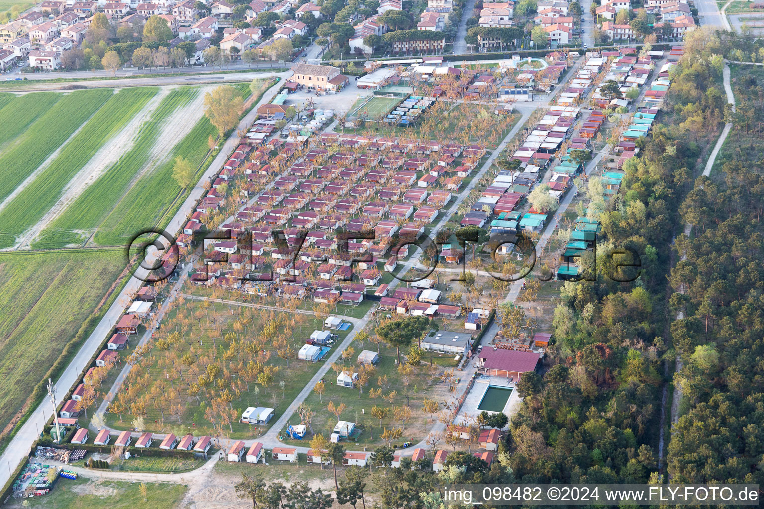 Oblique view of Lido DI Dante in the state Emilia Romagna, Italy