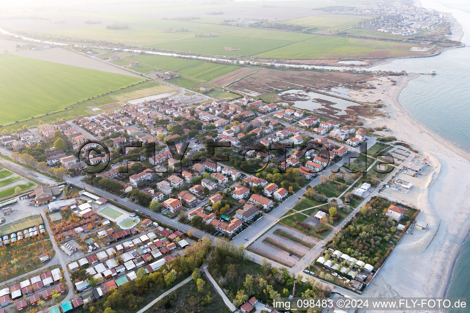 Lido DI Dante in the state Emilia Romagna, Italy from above