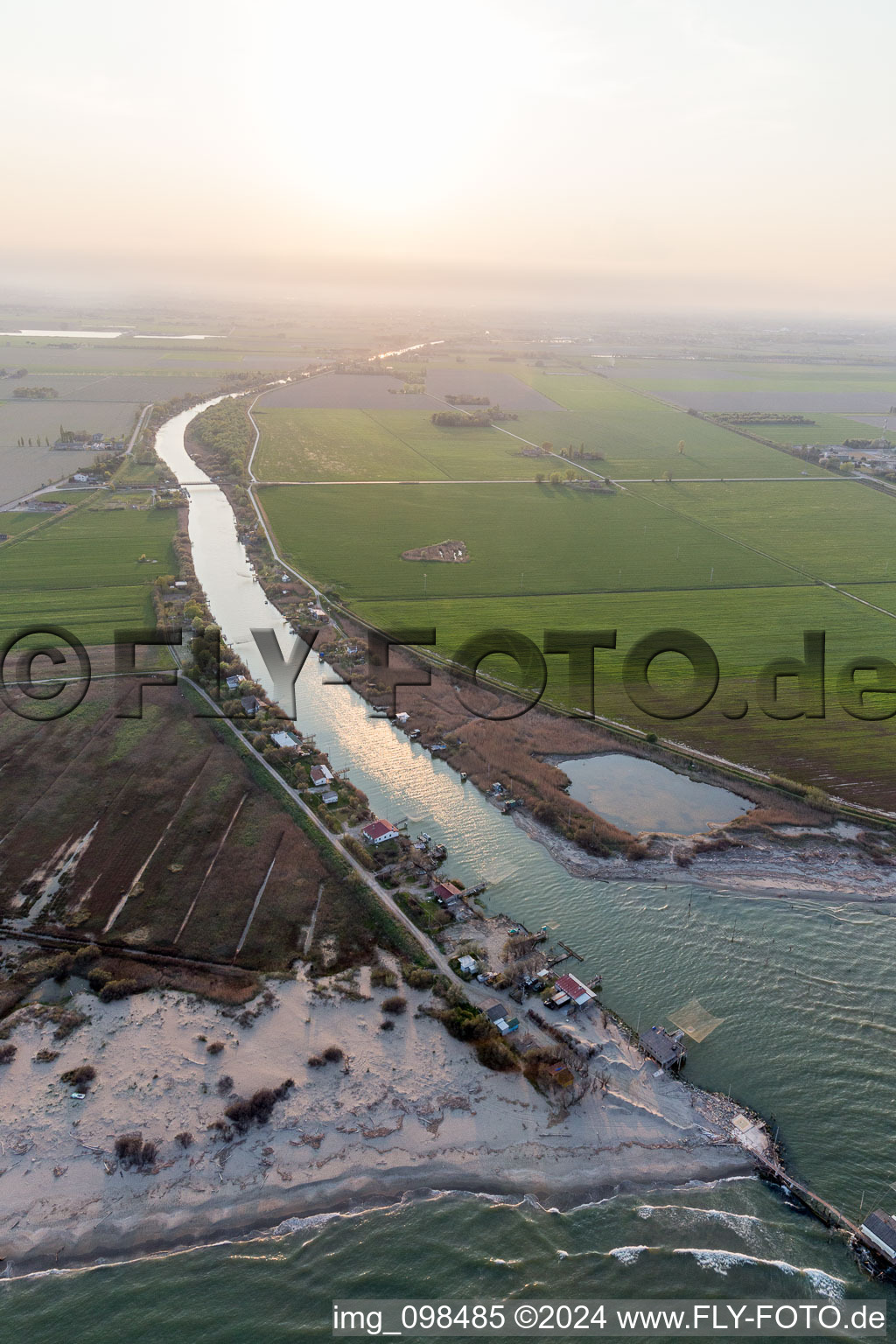 Lido DI Dante in the state Emilia Romagna, Italy seen from above