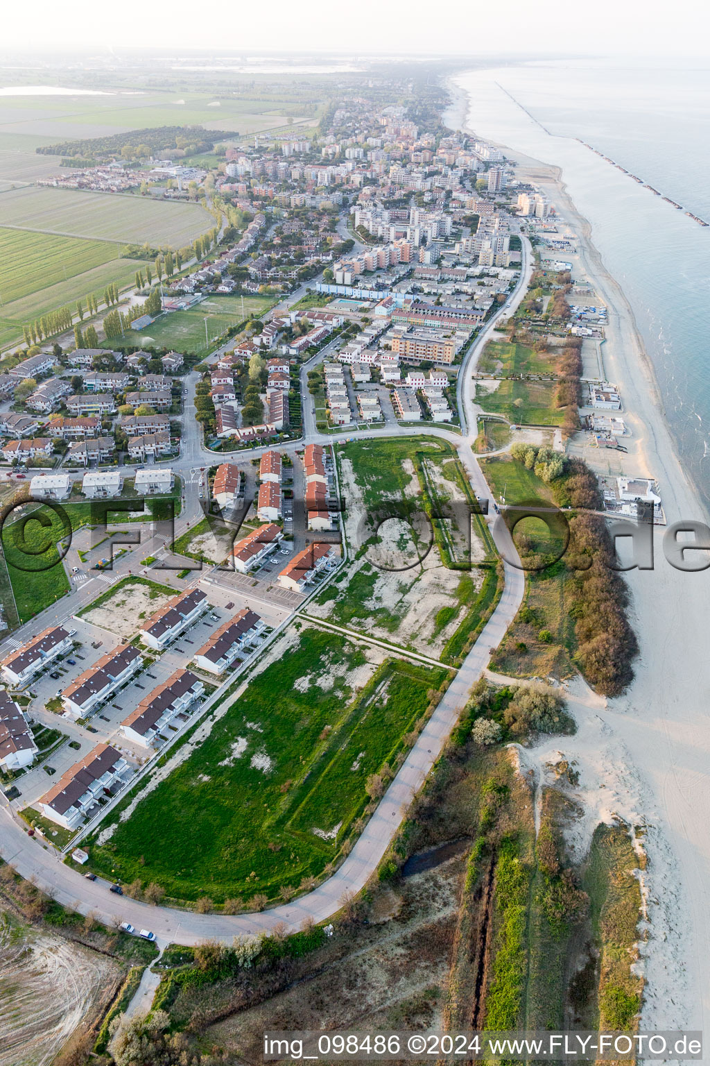 Lido DI Dante in the state Emilia Romagna, Italy from the plane