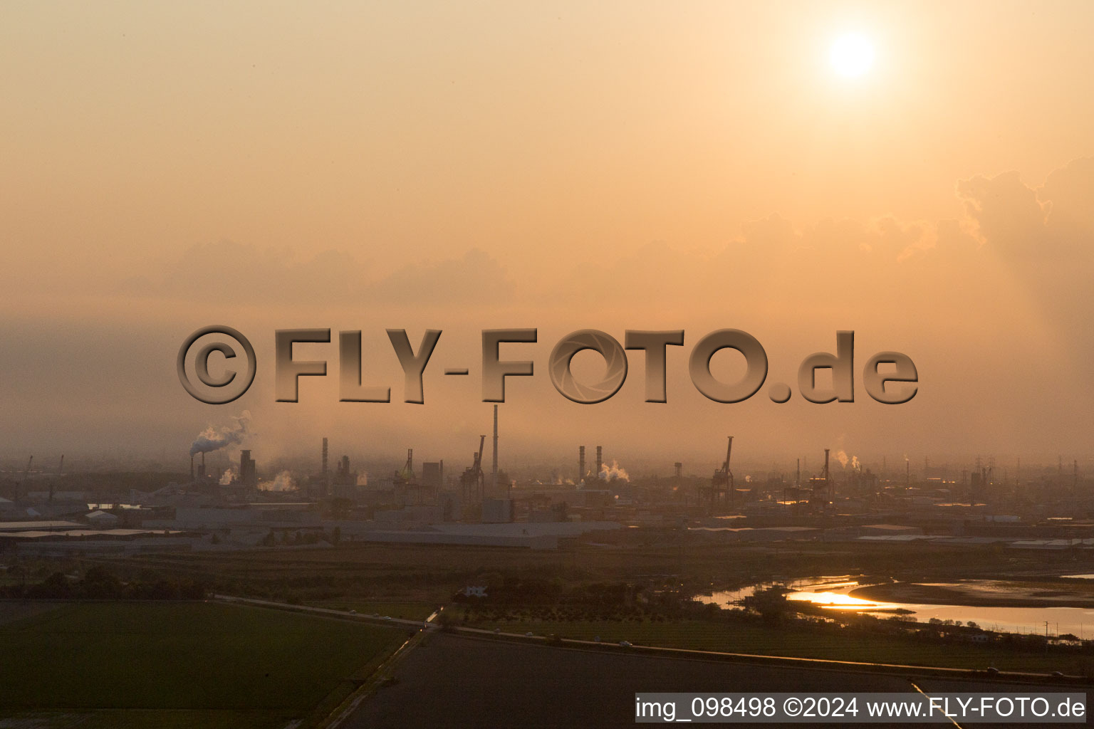 Aerial photograpy of Punta Marina in the state Emilia Romagna, Italy