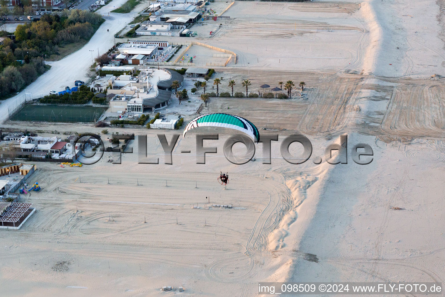 Marina di Ravenna in the state Emilia Romagna, Italy from above