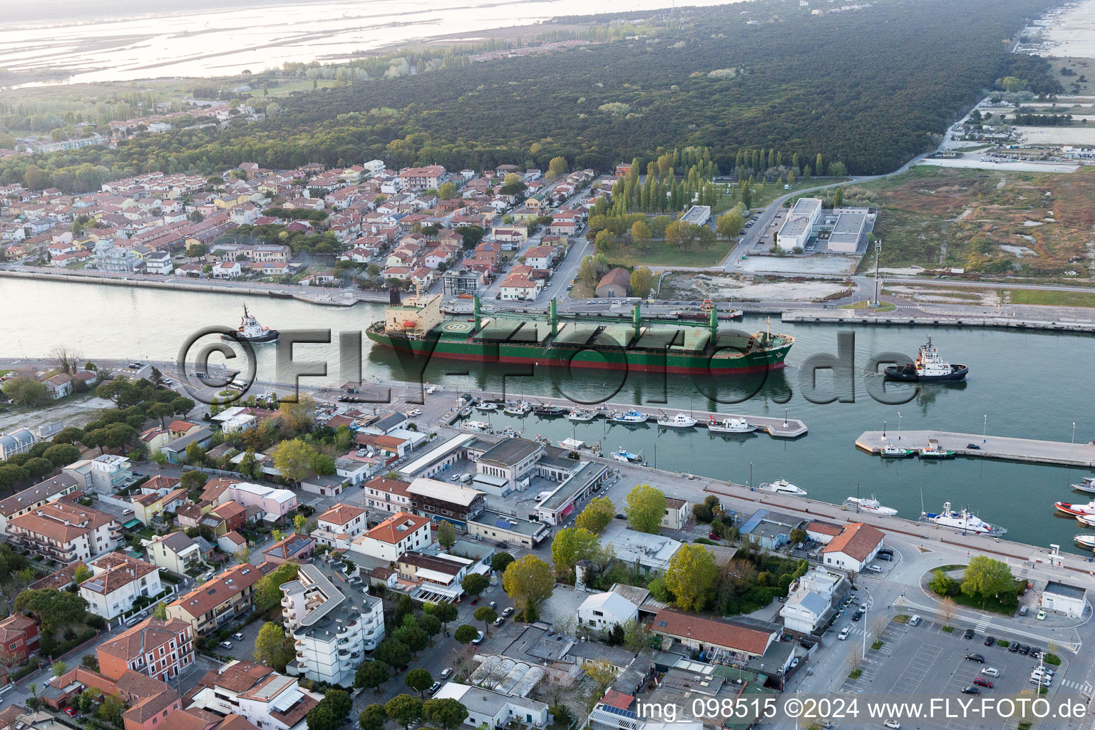 Marina di Ravenna in the state Emilia Romagna, Italy from the plane