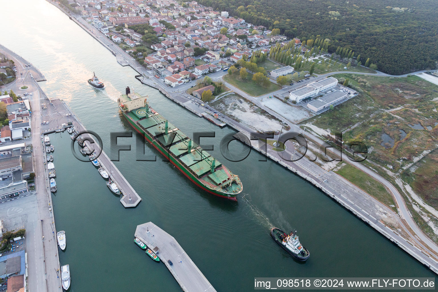 Aerial view of Porto Corsini in the state Emilia Romagna, Italy