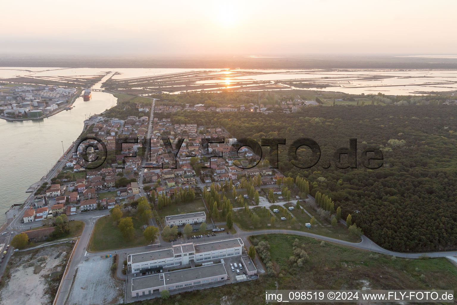 Aerial photograpy of Porto Corsini in the state Emilia Romagna, Italy