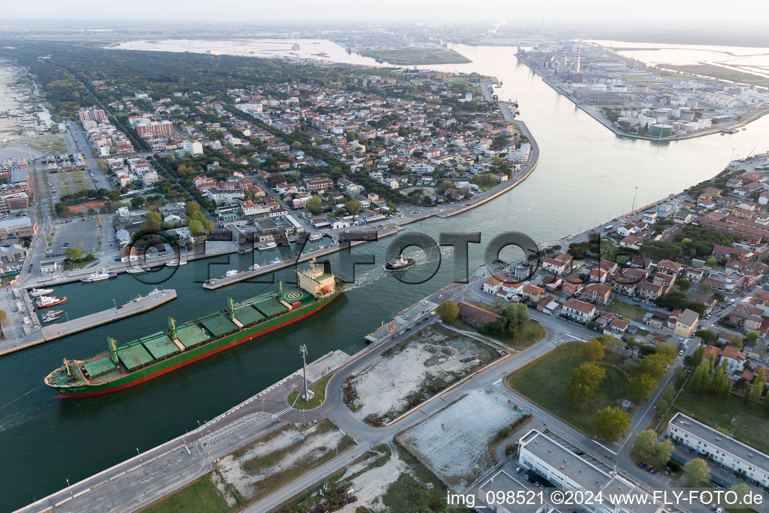 Porto Corsini in the state Emilia Romagna, Italy from above